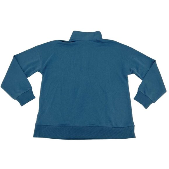 Lazy Pants Women's Blue French Terry Quarter Zip Sweater / Various Sizes - Picture 2 of 2